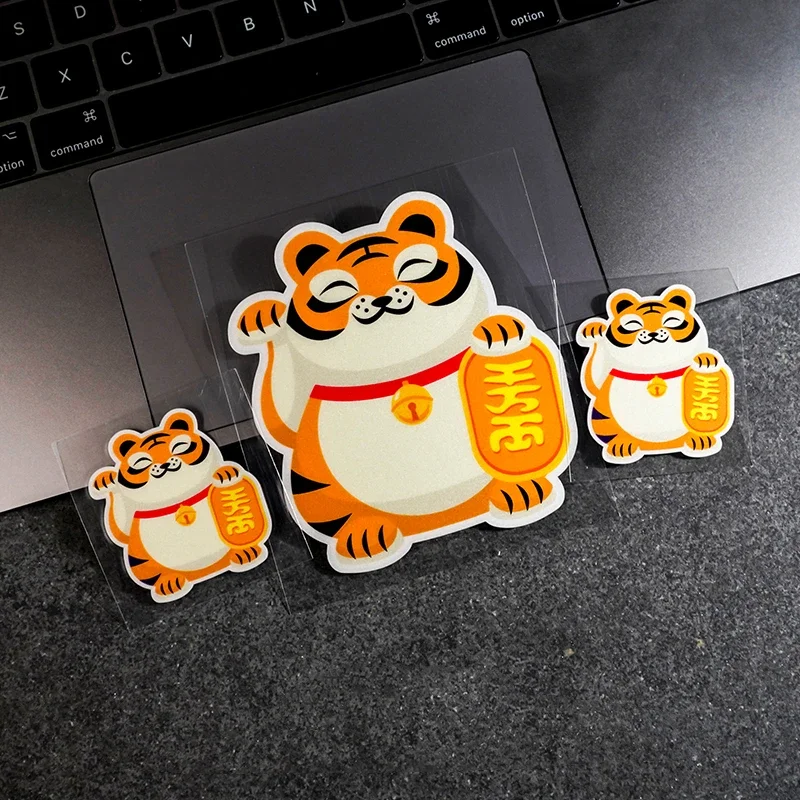 1PCS Chinese Zodiac Lucky Tiger New Year Car Stickers Auto Body Window Tail Graphic Decal Vinyl Wrap Reflective