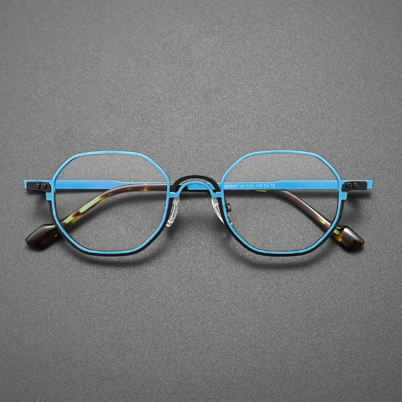 New Colored Metal Eyeglass Frame Women's Reading Glasses Trendy Blue Light Blocking Optical Lens Prescription Eyeglasses 318265
