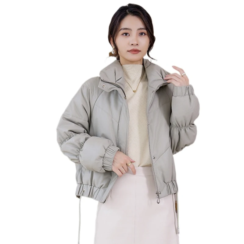 100% Sheepskin Genuine Leather Down Coats Women Clothing Luxury Short Puffer Jacket Winter Stand Collar Jackets 2024 пуховик