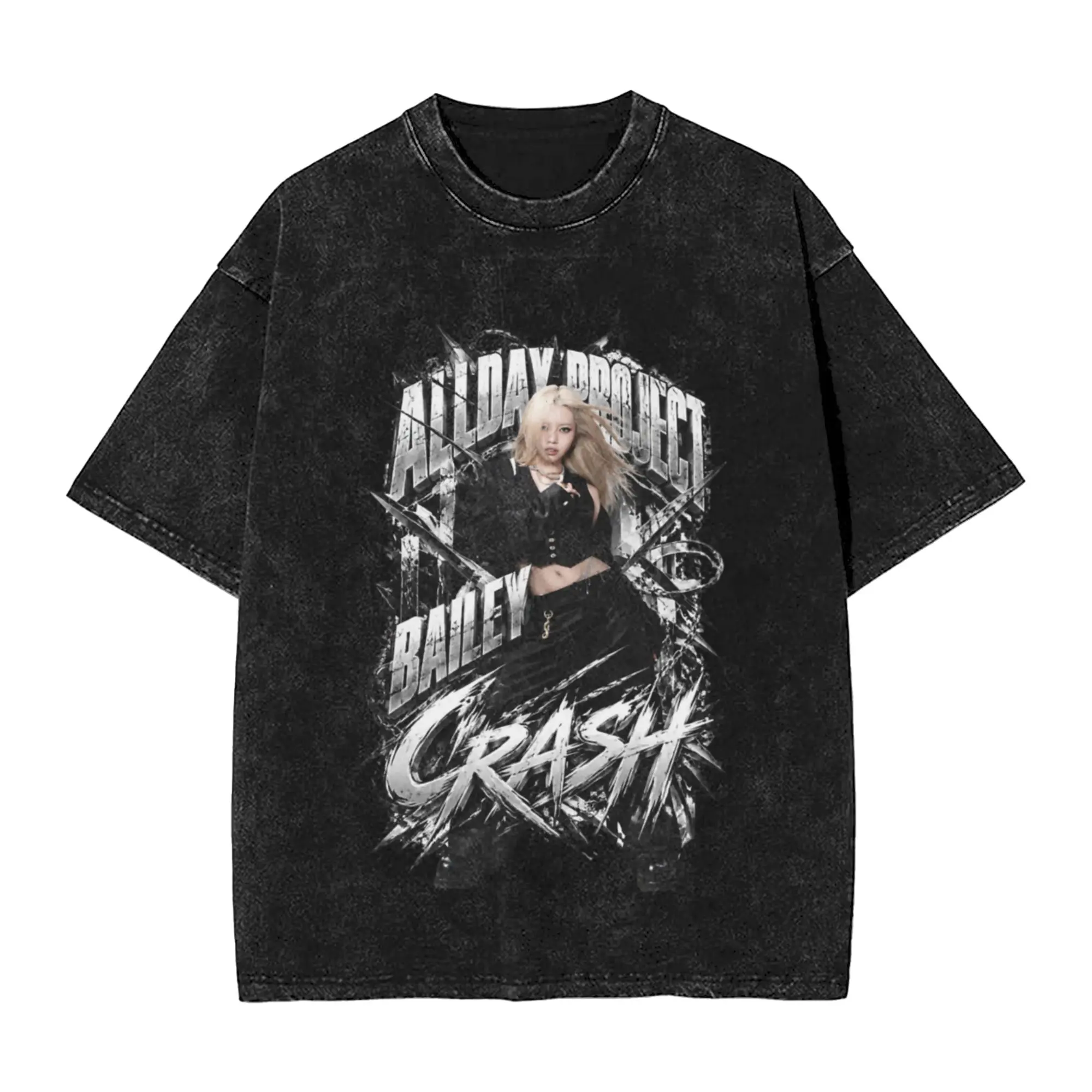 Edgy ALLDAY PROJECT Bailey Crash Steel Text Art Classic Trendy A Vintage Oversized Cotton Unisex T-Shirts