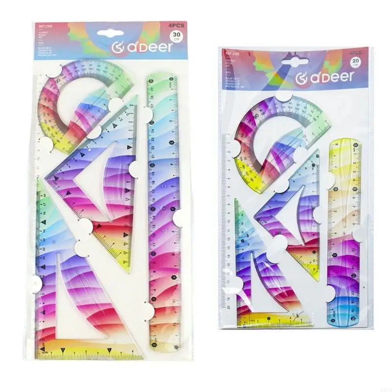 Vibrant Colorful Ruler Set For Students Artists And Creative Projects