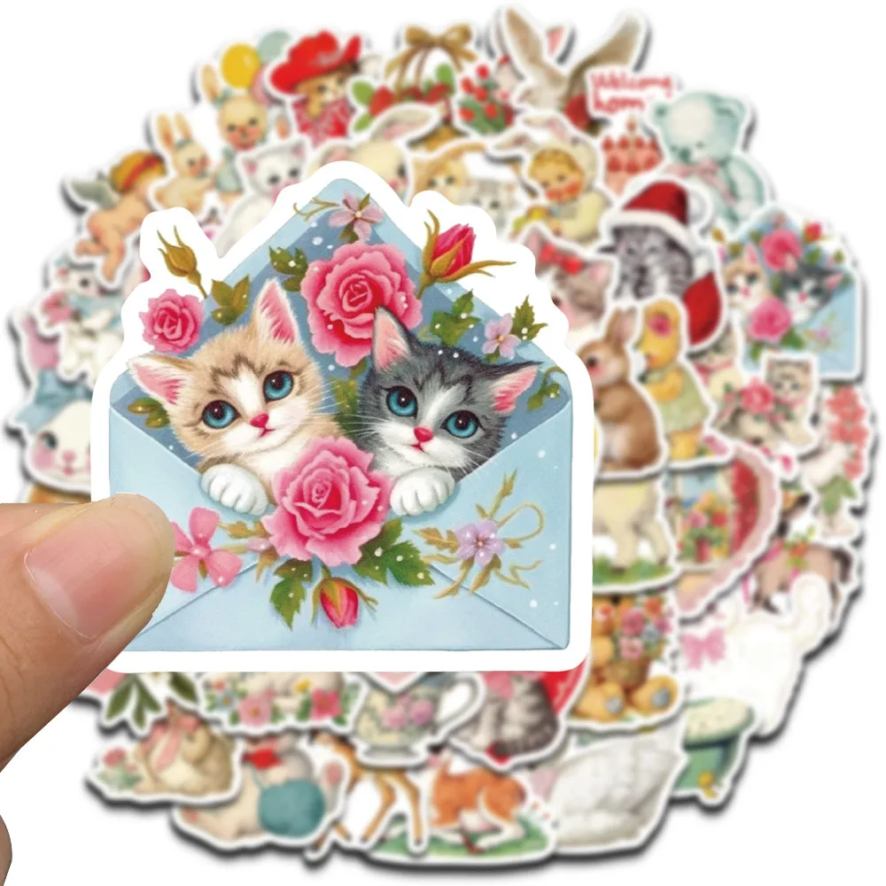 50/100/250 قطعة الحيوانات خمر لطيف القط نقطة ملصق سكيتبورد DIY بها بنفسك Harajuku هدية الغيتار الجمالية مقاوم للماء جدار غرفة بار ديكور