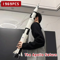 Classic Model The Apollo Saturn V Launch Vehicle Rocket And Launch Pad Fit 21309 92176 Building Blocks Kid Education Toys Gifts