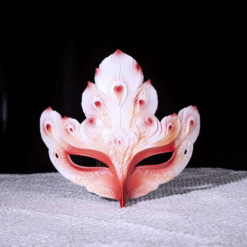 Masque demi-visage peint à la main de luxe haut de gamme, robe de danse de fête, accessoires Hanfu de Style ancien, cadeaux d'halloween Cosplay pour femmes