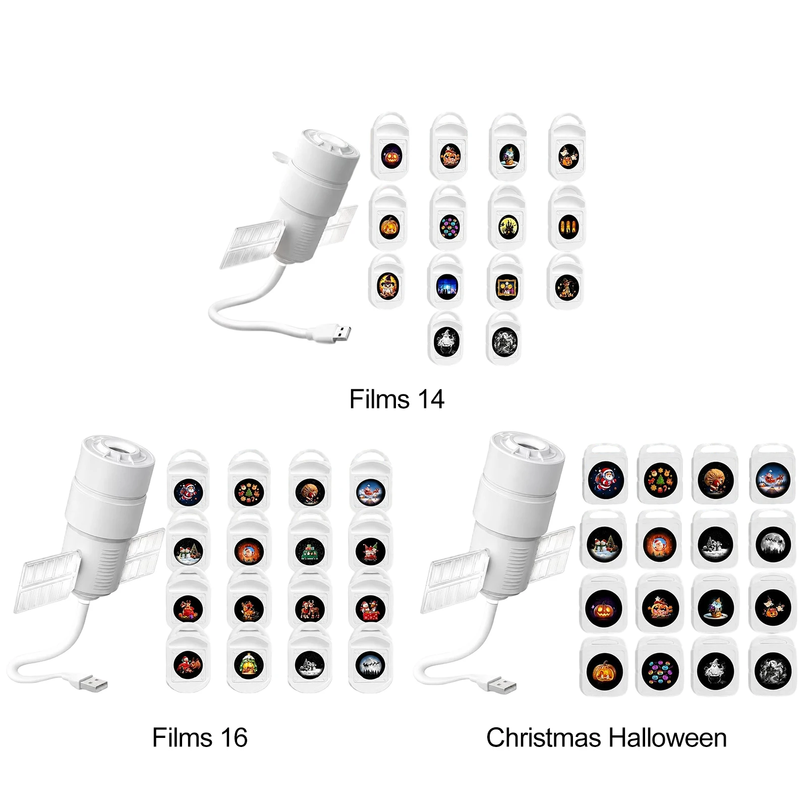 Christmas Halloween Indoor Projector Lamp USB Powered Replaceable Slides 360 Flexible Gooseneck Projection on Wall Ceiling Home