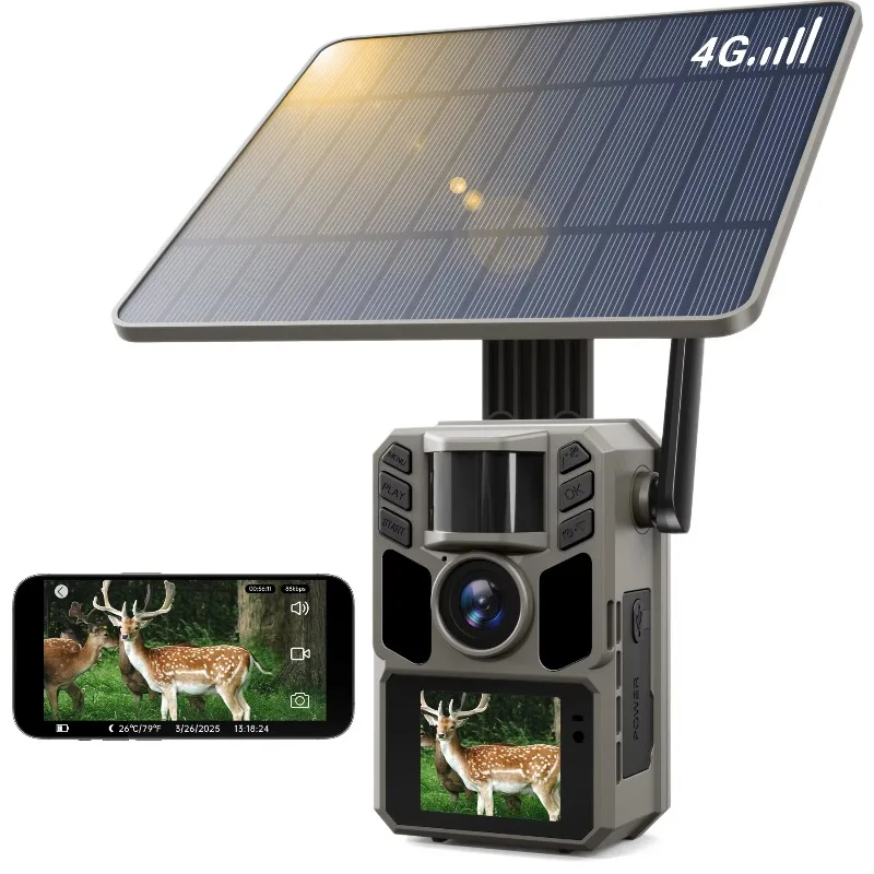 

Hot Outdoor Wildlife 2.7k Video 42MP Solar Panel Hot Night Vision IP66 Waterproof Hunting Hunting Tracking Camera