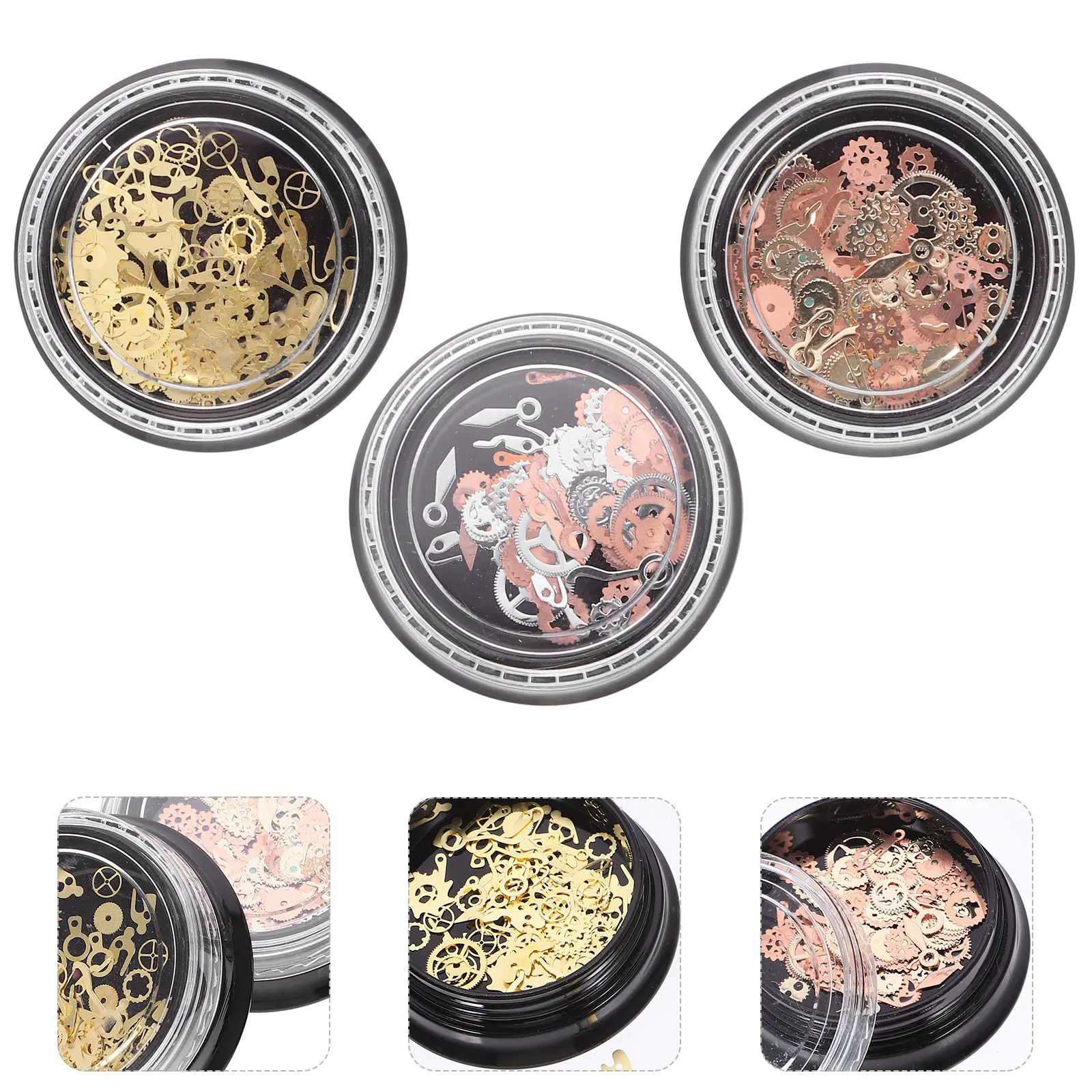 

3 Boxes Metal Gears Steampunk Alloy Wheel Charm DIY Jewelry Making Resin Craft Pendant Decor Accessory