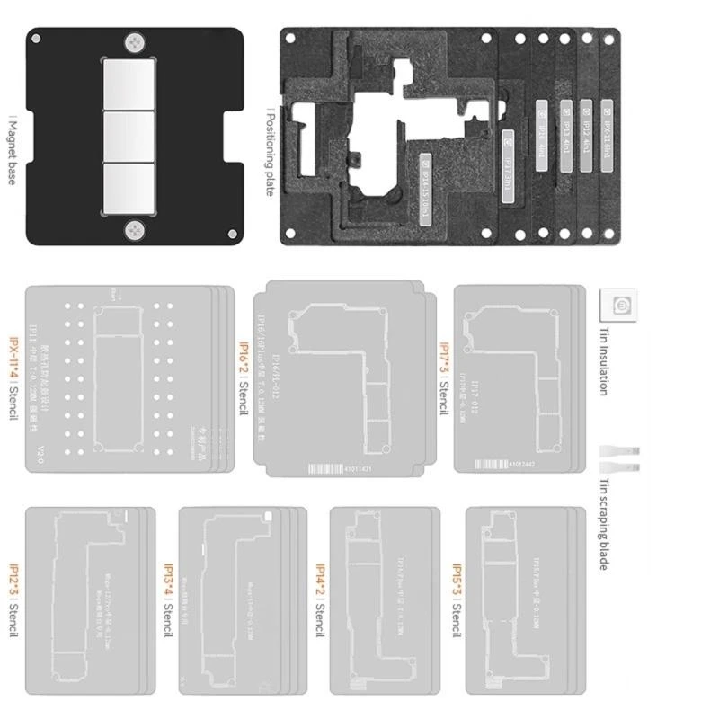 Universal Repair Platform Set IPX17 Middle Layer For 17Air/17Pro/17ProMax Phone Models Metal Reballing Station Tool