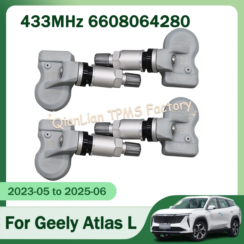 

4pcs 6608064280 Tire Pressure Monitoring System For Geely Atlas L Boyue COOL Geometry A Galaxy L6 Preface L TPMS Sensor 433MHz