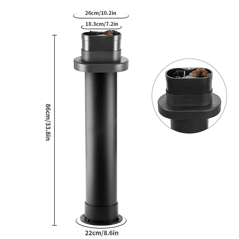 Commercial Electric Coffee Portafilter Cleaner Large Capacity Knock Box Espresso Coffee Powder Tool for Coffee Shops