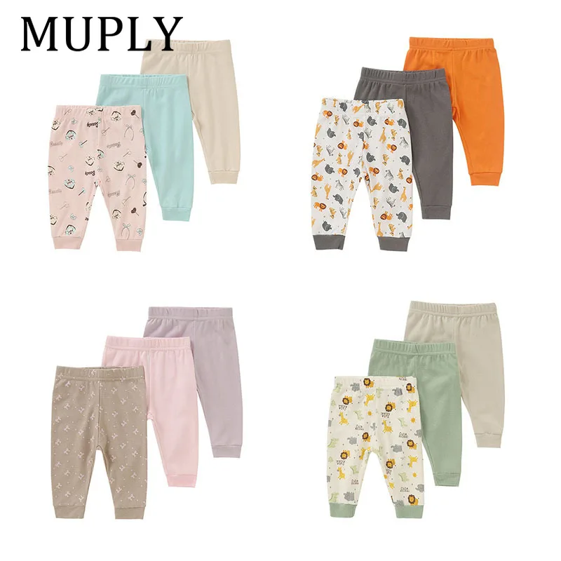

3PCS Baby Boy Ribbed Pants 0-24Months Cotton Newborn Baby Girl Trousers Soft Baby Underwear Accessories