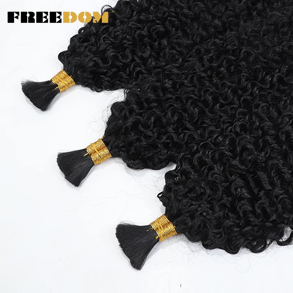 FREEDOM Synthetic Kinky Curly Bulk Hair Bundles 20 inch 2 pcs/pack 100g Braids Hair Ombre Blonde Braiding Hair Extensions