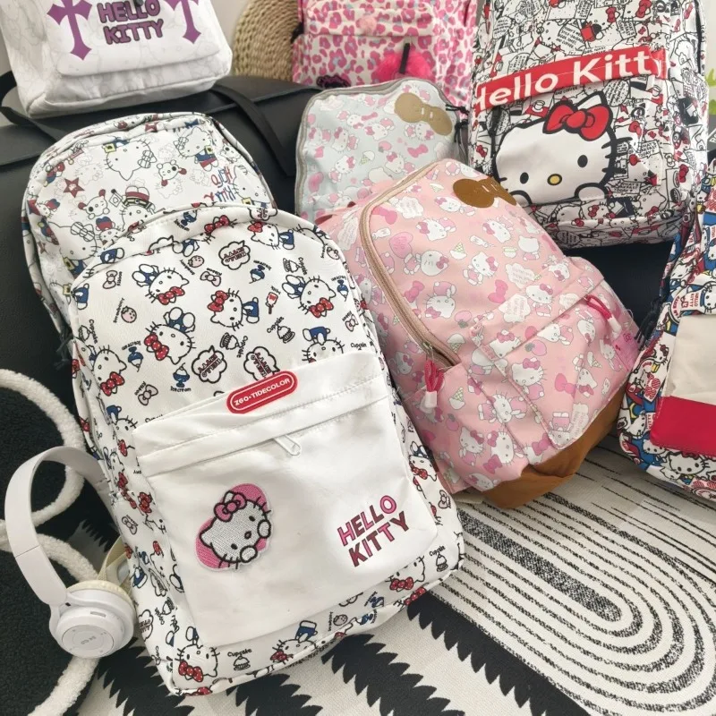 الحلو مرحبا كيتي Kawaii سانريو أنيمي الأطفال المدرسية لطيف الكرتون Kt القط على ظهره حقيبة الطالب هدايا عادية لعب للأطفال #5
