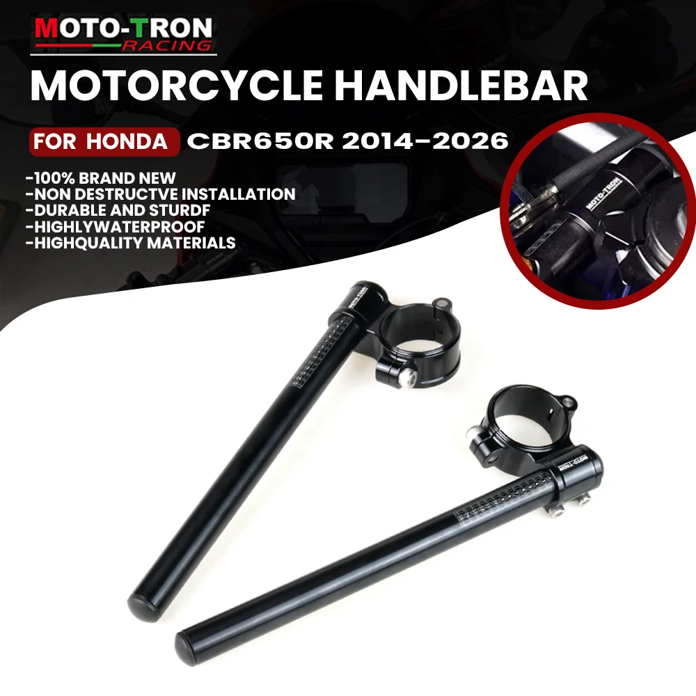 MOTO-TRON Motorcycle CNC Handlebar Clip Ons Fork Handle Bars Clip Ons For HONDA CBR650R 2014-2026