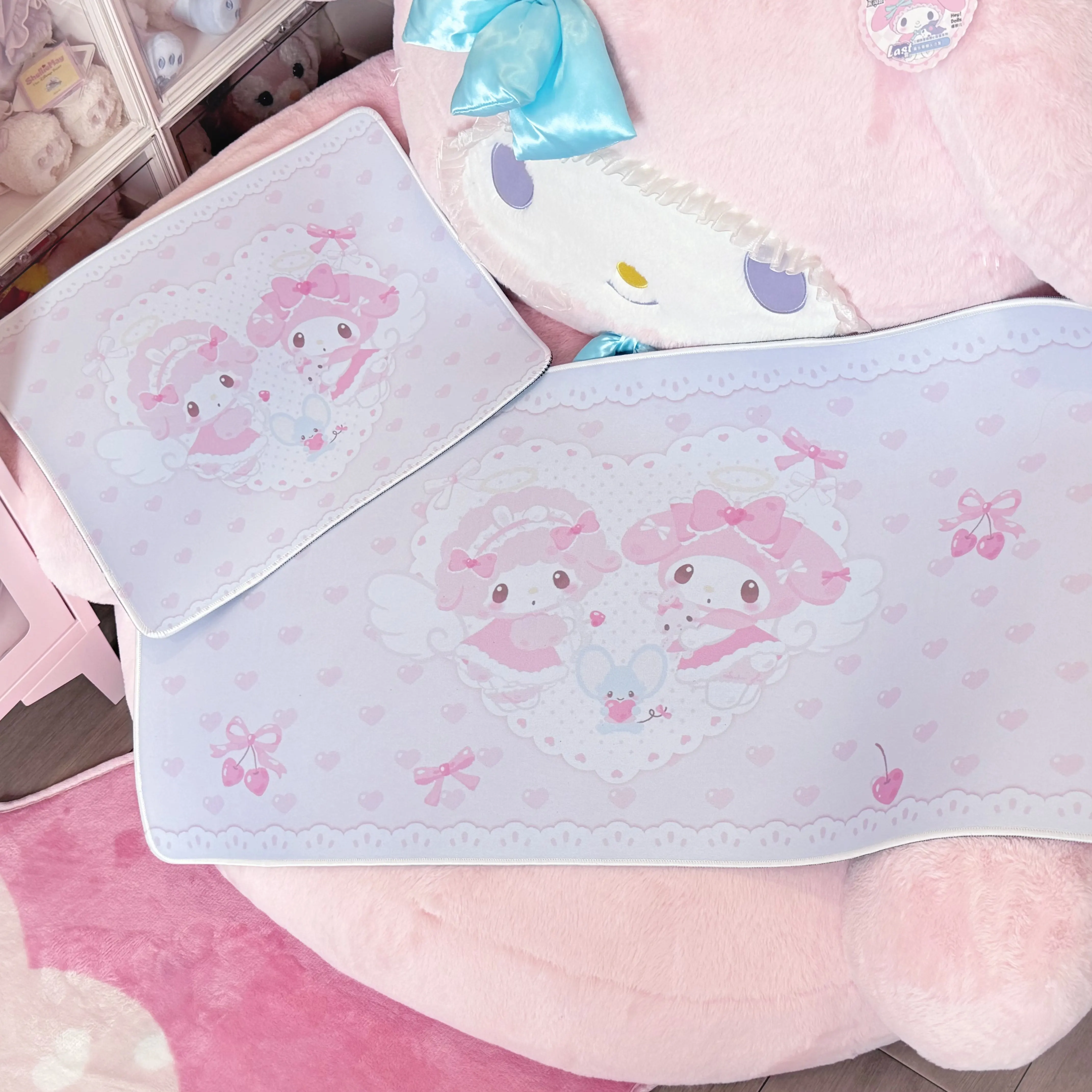 Sanrio My Melody Gaming Mouse Pad Large Ins Style PU Desk Mat Waterproof Non-Slip Office Games Computer Keyboard Rubber MousePad