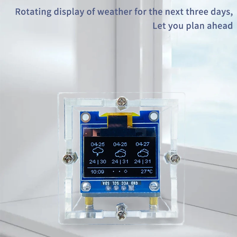 Mini Weather Clock Kit DIY Soldering Kit ESP8266 MINI WIFI Digital Clock Weather-Based Station DIY Makes Loose Parts