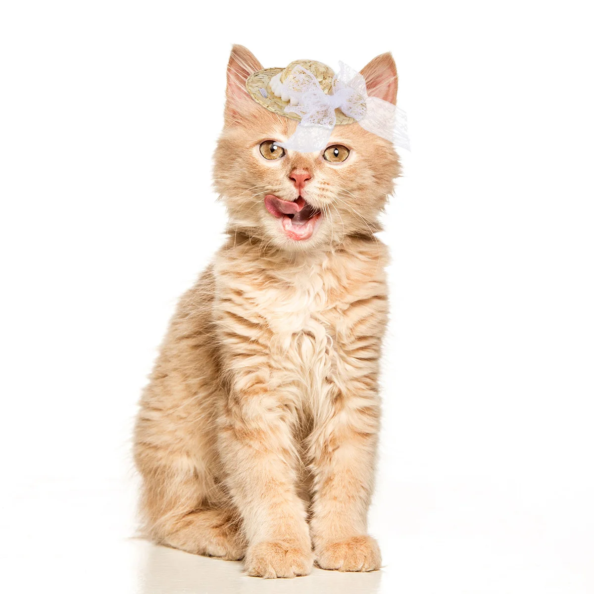 

Soft Comfortable Straw For Cats Decorative Bowknot Photo Prop Lightweight Party Accessory Adorable Look Dog Daily Wear Pet