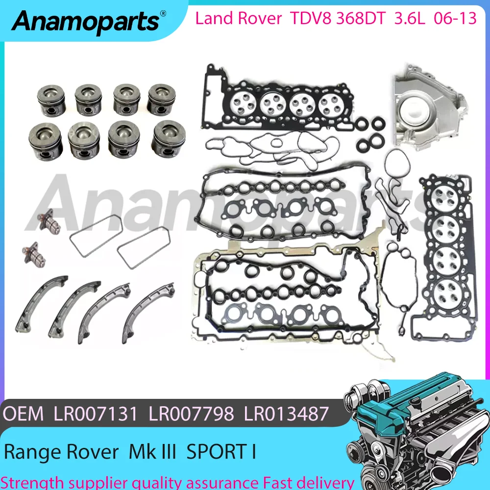 Engine Cylinder Head Gaskets Piston Set Timing Chain Kit For 3.6T L 06-13 Land Rover RANGE ROVER SPORT MK 3.6 TDV8 368DT Diesel