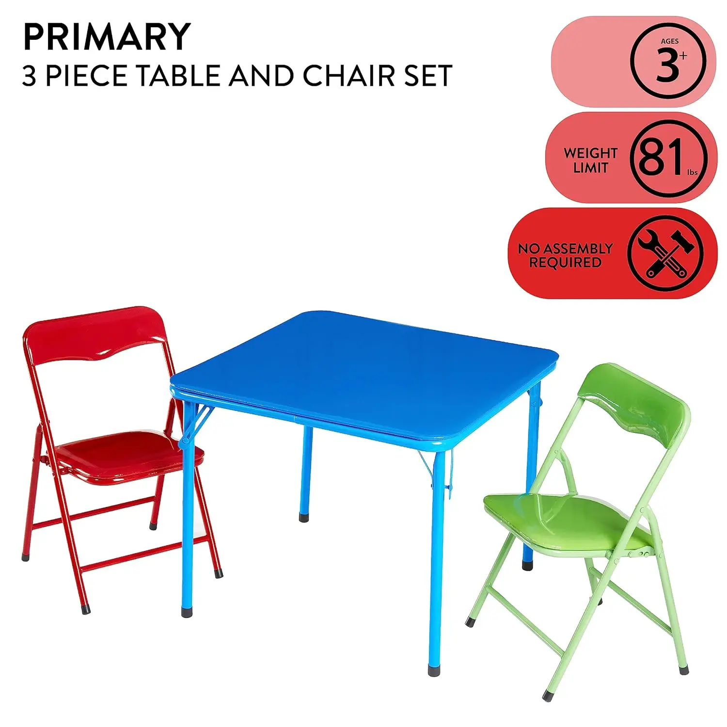 طقم طاولة وكرسي مكون من 3 قطع، ابتدائي، 3 قطع