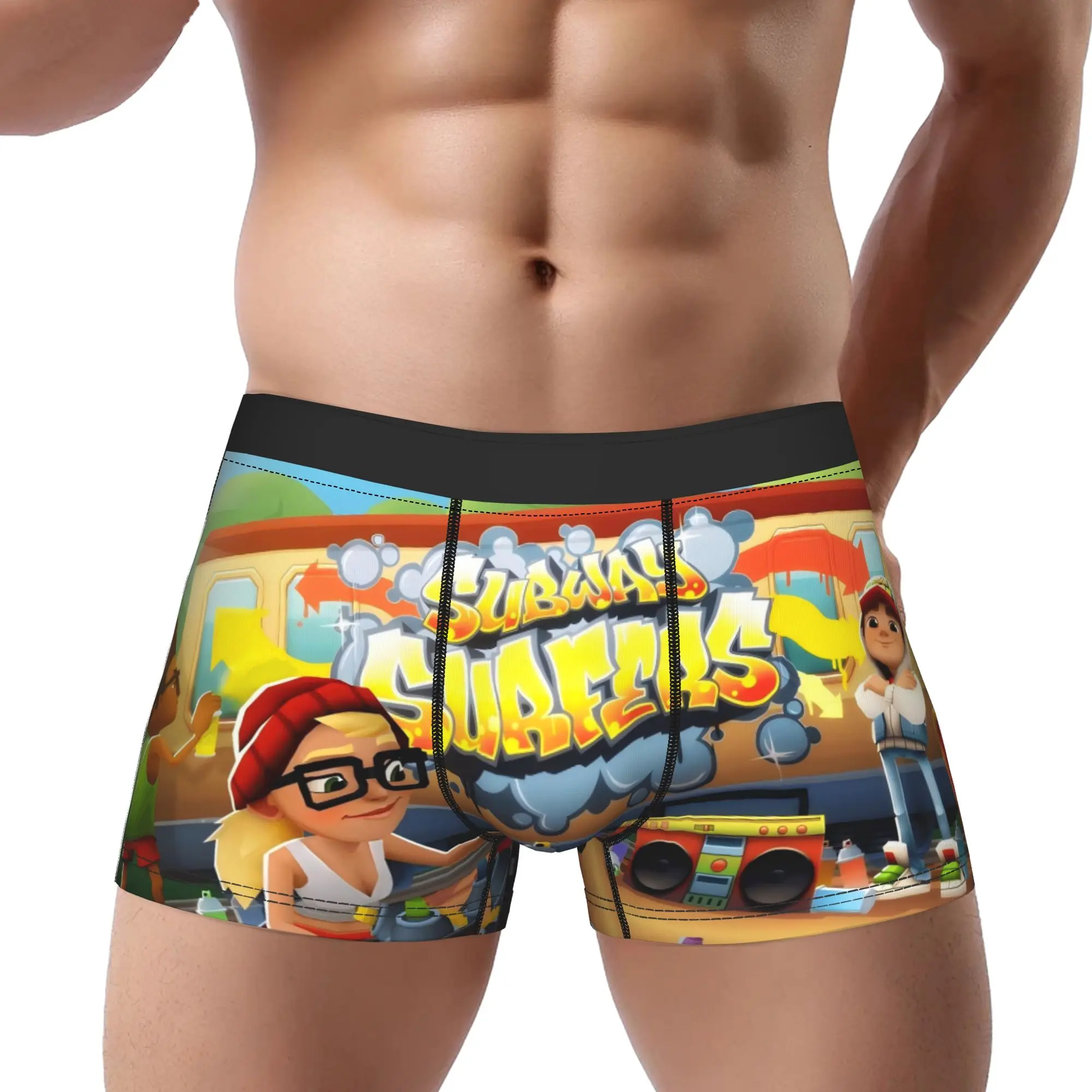 

Subway Surfer 2 Underpants Homme Panties Man Underwear Print Shorts Boxer Briefs