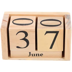 Wooden Perpetual Calendar Eternal Blocks Month Date Display Desktop Accessories Photography Props Home Office Decor Ornaments