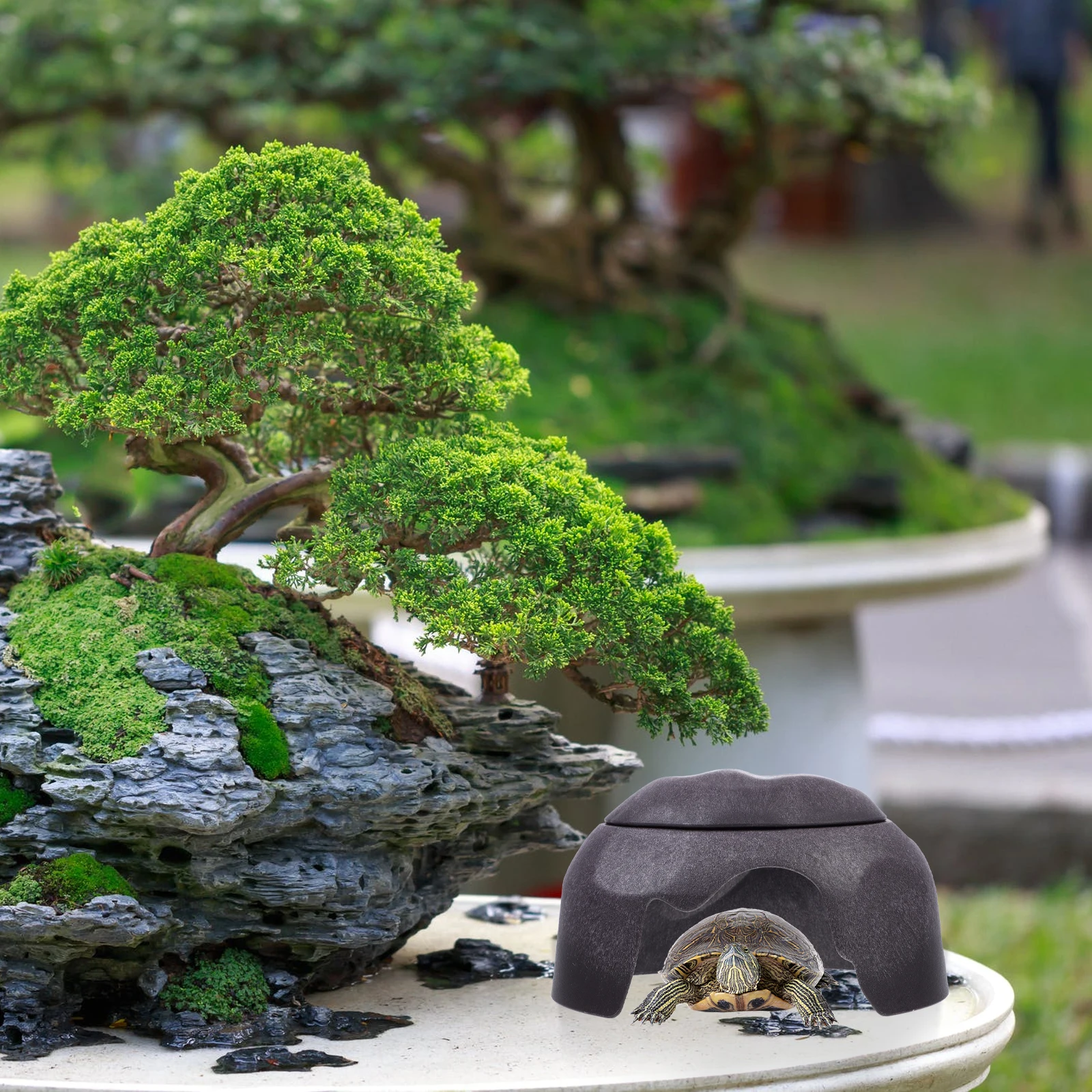 

1 set Turtle Hiding Cave Hideout Aquarium Landscape Decor Reptile Escaping Cave Artificial Tortoise Reptile Supply Pet