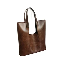 Bag Woman Autumn and Winter New Retr Women's Shoulder Bag Oil Wax Leather Commuter Bag Large Capacity Underarm Simple Fashion
