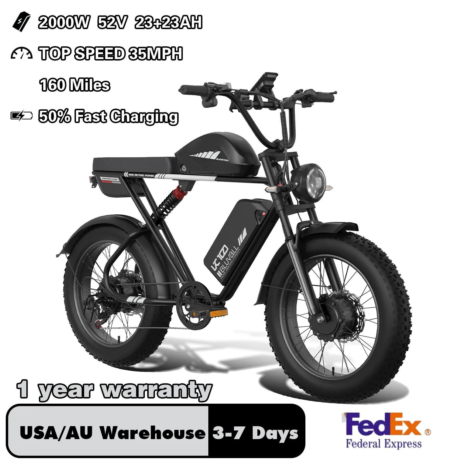 

Электрический велосипед для взрослых, 2000 Вт, двойной двигатель, 52 В, 23 Ач + 23 Ач, 20 дюймов, с толстыми шинами, горный городской внедорожный велосипед для грязи, скоростные электронные велосипеды для поездок на работу