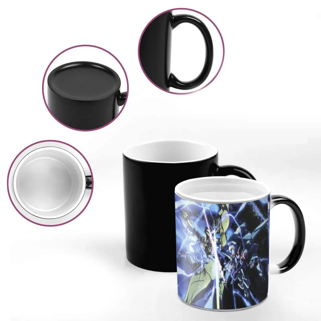 Gundam Classic Movie One Piece Coffee Mugs And Mug Creative Color Change Tea Cup Ceramic Milk Cups Novelty Gifts