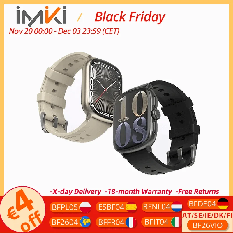 Smartwatch IMIKI Frame 2 Pro, assistente alimentato da AI, durata della batteria di 15 giorni, resistenza all'acqua 5 ATM, 6 sistemi di posizionamento satellitare