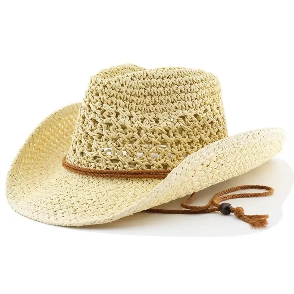 chapeu-de-palha-retro-de-aba-larga-com-protecao-solar-estilo-Etnico-cor-solida-viseira-de-cowgirl-vazado-e-respiravel-chapeu-de-cowboy-ocidental-para-viagem