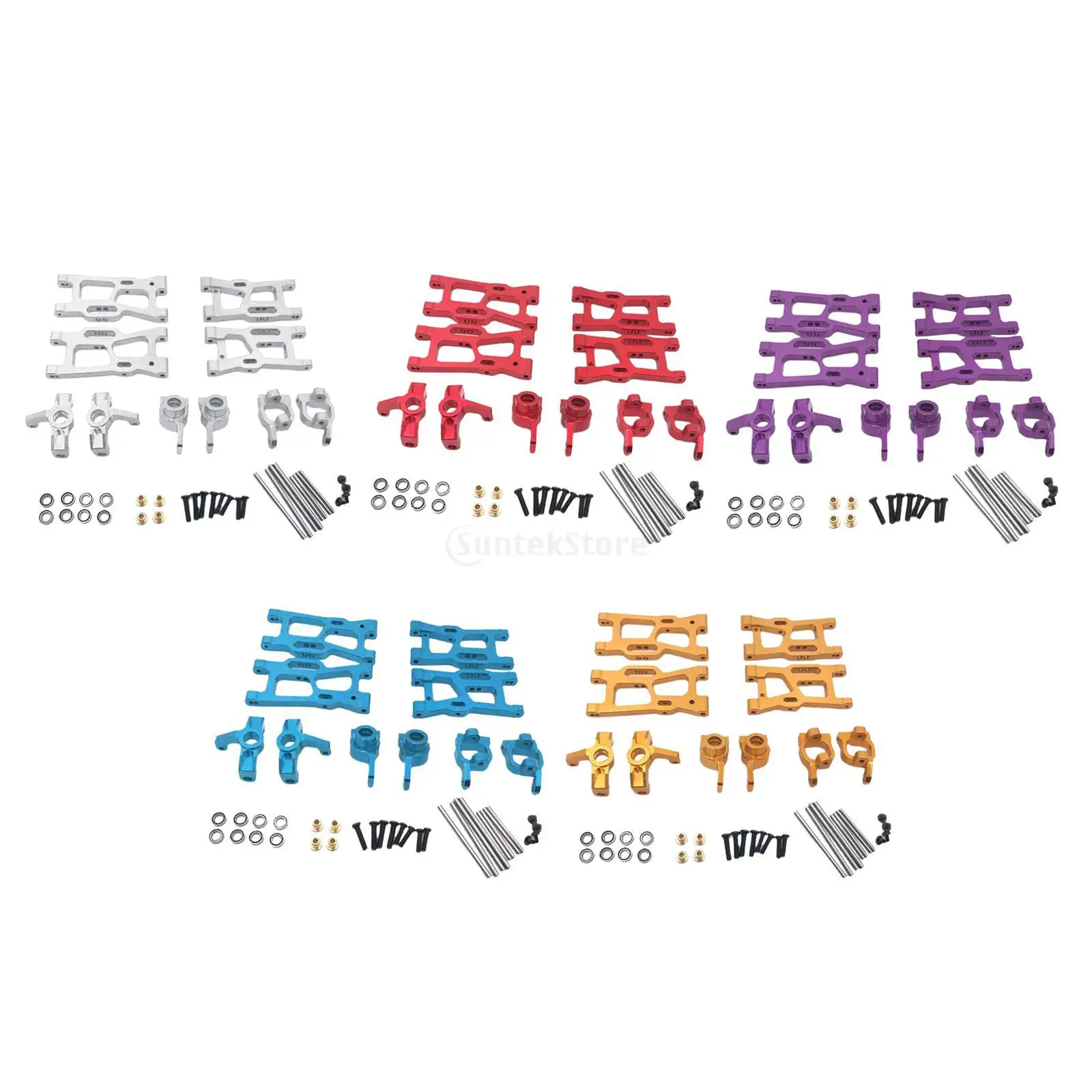 

Запасные части для радиоуправляемой машинки WLtoys: металлические рычаги и ступица рулевого управления