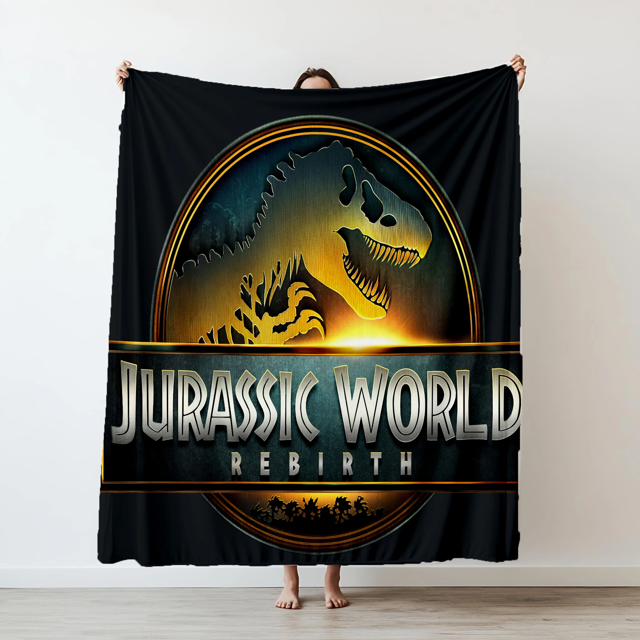 

Jurassic World Dinosaur printed Thin blanket Warm Flannel fits sofa, bed, movie play Soft and Comfortable blanket gifts