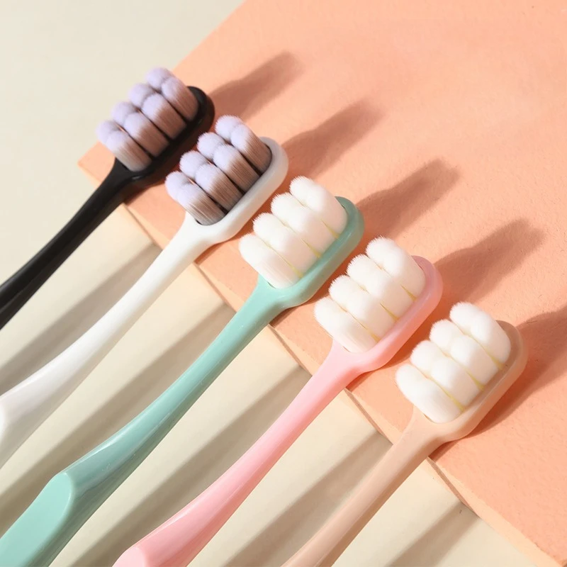 5Pcs Set Gentle Toothbrush for Sensitive Teeth 8 Bristle Bundles Advanced Adult Toothbrushes for Household Use Manual Toothbrush