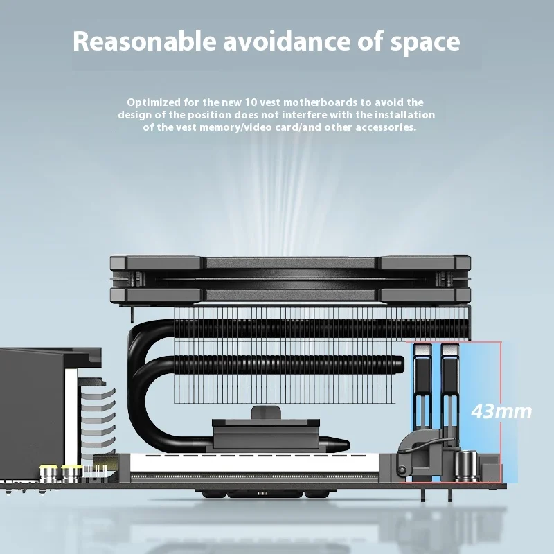 ID-COOLING IS-67-XT 67mm Low Profile Computer CPU Cooler Heatsink ITX Ultra-Thin 6 Heat Pipe Air-Cooled Radiator