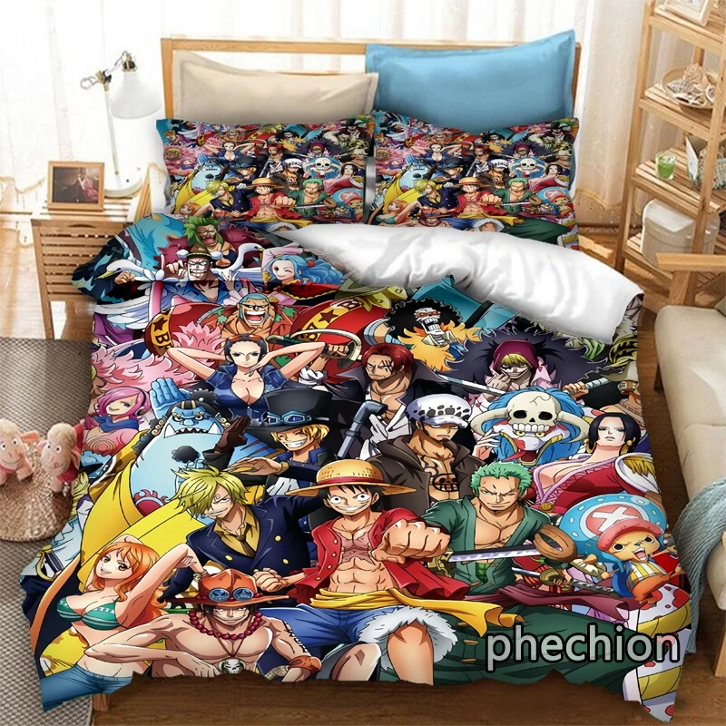 phechion Anime One Piece 3D Print Bedding Set Duvet Covers Pillowcases One Piece Comforter Bedding Sets Bedclothes Bed K202