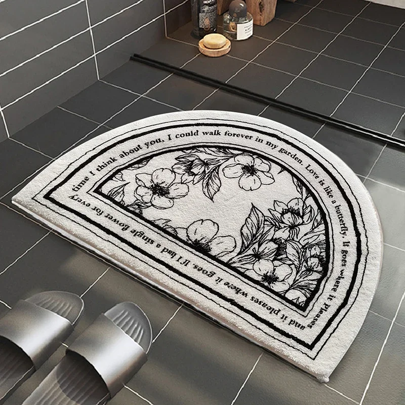 Non-slip Bedroom Door Room Absorbent Rug Carpet Mat Semicircle Toilet Living For Floor Bath Doormat  Entrance Area