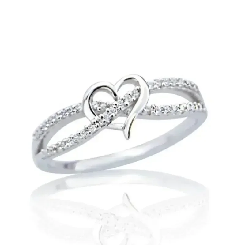 New Knot Cross Love Ring with High Luxury Light  Micro Set  Korean Edition Student Minimalist  Jewelry Headpiece