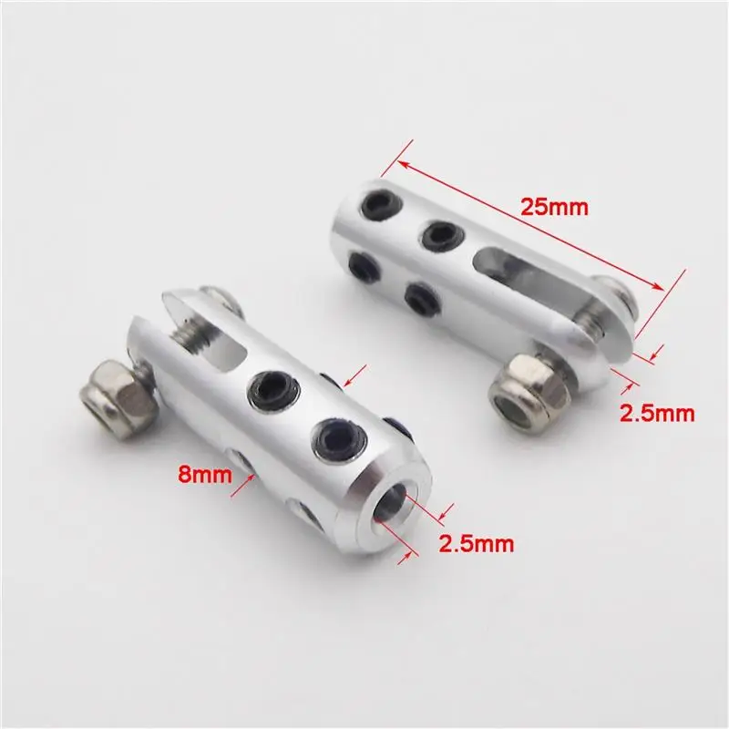 RC Airplane Servo Arm, 2PCS Metal Servo Arm Linkage Joint 2.5mm Tie Rod End Clevis Steering Rudder Joint for RC Boat Airplane