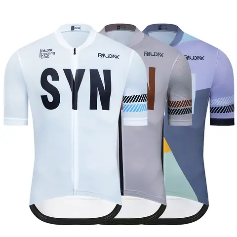 Syn Raudax Men's Cycling Jersey Short Sleeve MTB Bike Top Summer Road Riding Clothing Mountain Bicycle Shirt Cyclist Blouse