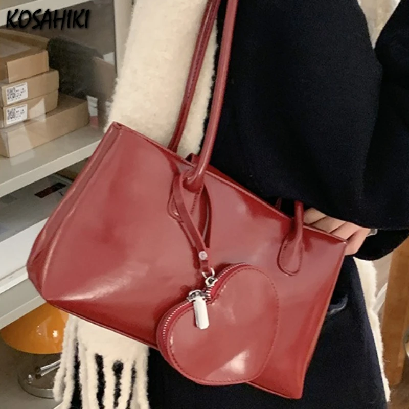 

Korean Y2k Aesthetic Office Lady Shoulder Bags Women Fashion Fairy All Match Underarm Bag Vintage Ins Simple Purses and Handbags