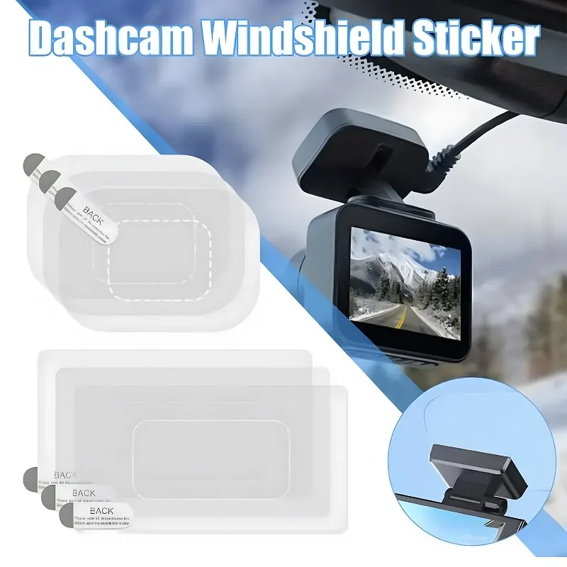 6pcs Dashcam Windshield Transparent Windshield Sticker Electrostatic Stickers for Dash Cam Windshield Film Screen Sticker