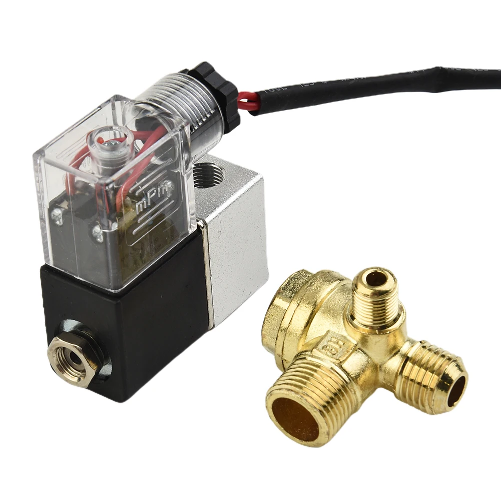 220V AC 4W 2 Way Normally Closed Solenoid Valve G1/4 Female Thread for Air Compressor Bleed and Shut Off Functions