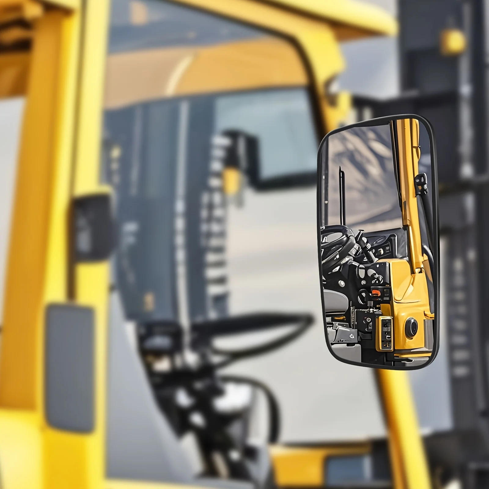 Forklift Rearview Mirror 360 Degree Rotation Side Mirrors And Screw-On Rearview Mirror 1-5T Tractor Mirrors Accessories
