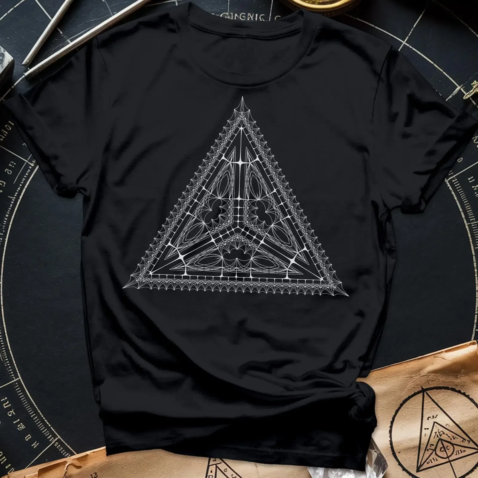 Organic Pyramid T Shirt Sacred Geometry Earth Energy Design vintage Washed Casual Slightly Breathable Comfortable Versatile
