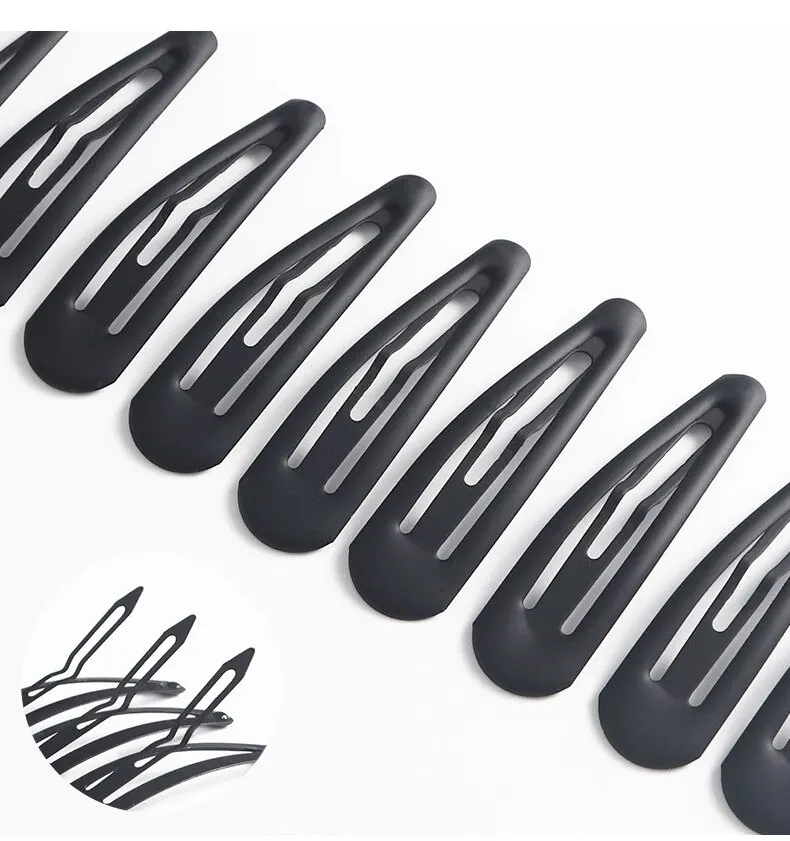 10 20pcs Non Slip Matt Black Alloy Hairpin Big Water Drop Geometric Solid Bobby Pin Women Make Up Hair Clip Barrettte