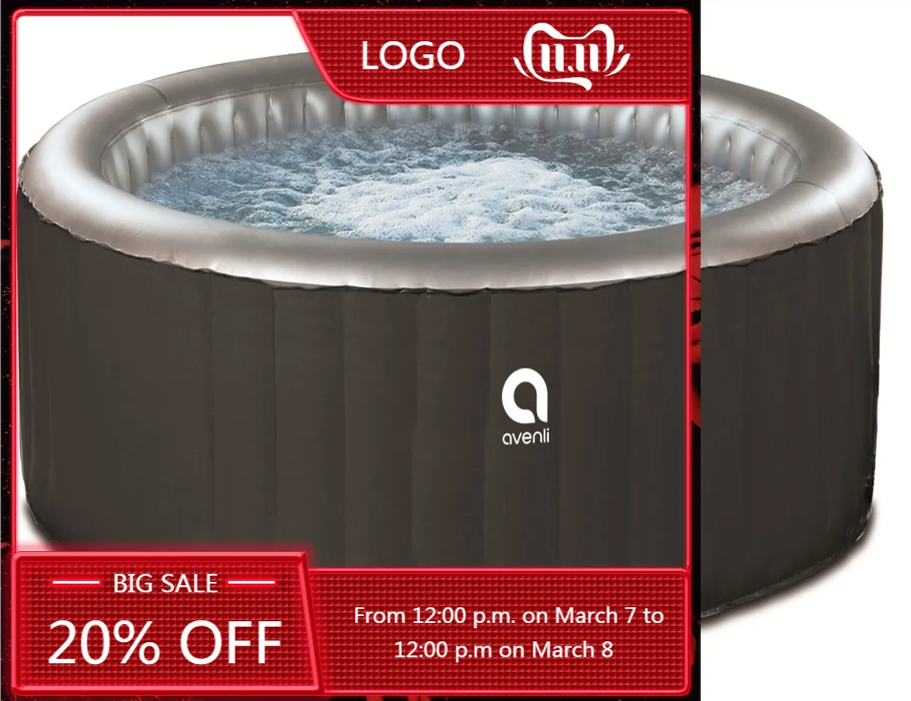 

STLF Jilong 2025 Item 17612US Inflatable Spa Us Standard with 105 Bubble Jet Holes 2-3 People