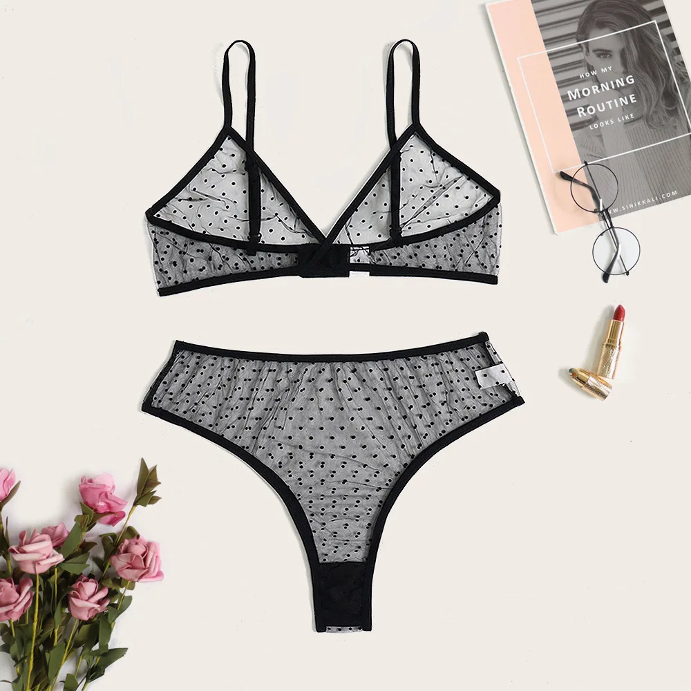 

Sexy lingerie women's three-point mesh suspenders sexy hot passion suit high waist see-through panties sexy lingerie