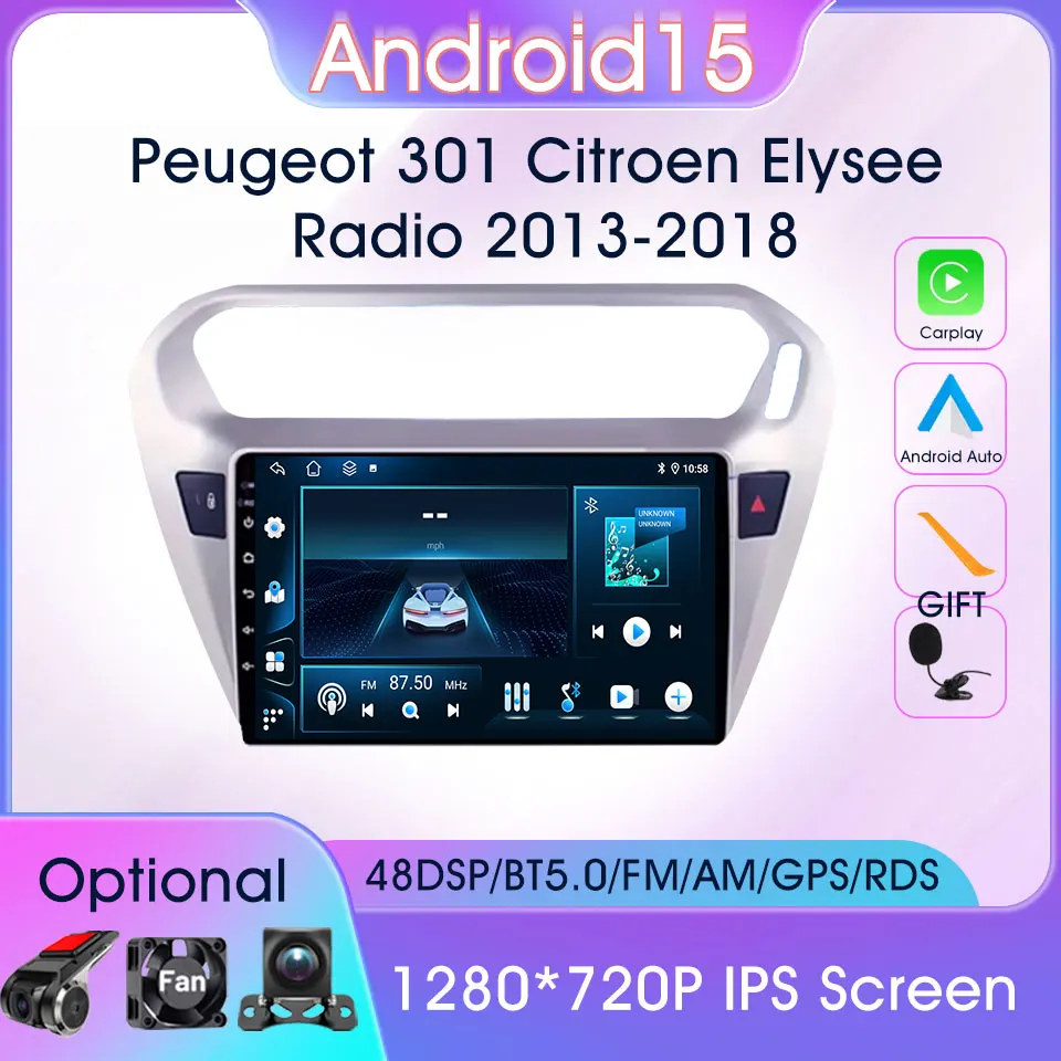 

Android 15 Car Video Radio For Peugeot 301 Citroen Elysee 2013-2018 Multimedia Player Navigation Carplay Android Auto Head Unit