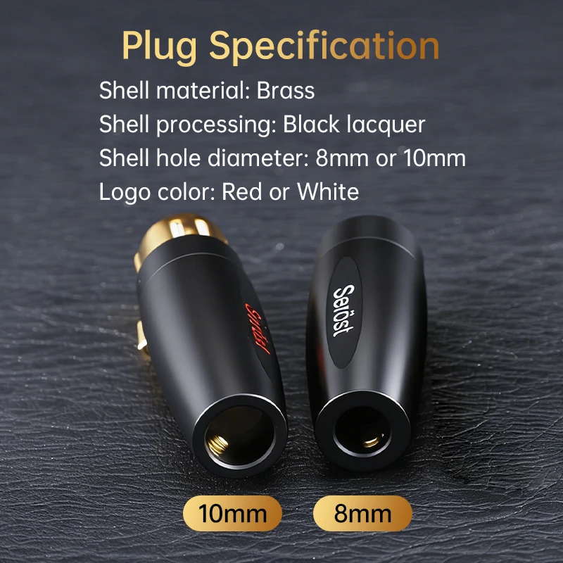 Serost HiFi Audio 3-Pin/4-Pin XLR-Stecker Vergoldeter Messing-Balance-Kabelstecker Männlich Weiblich XLR-Anschluss für Mikrofon, Mischpult, Lautsprecher – Detail 5